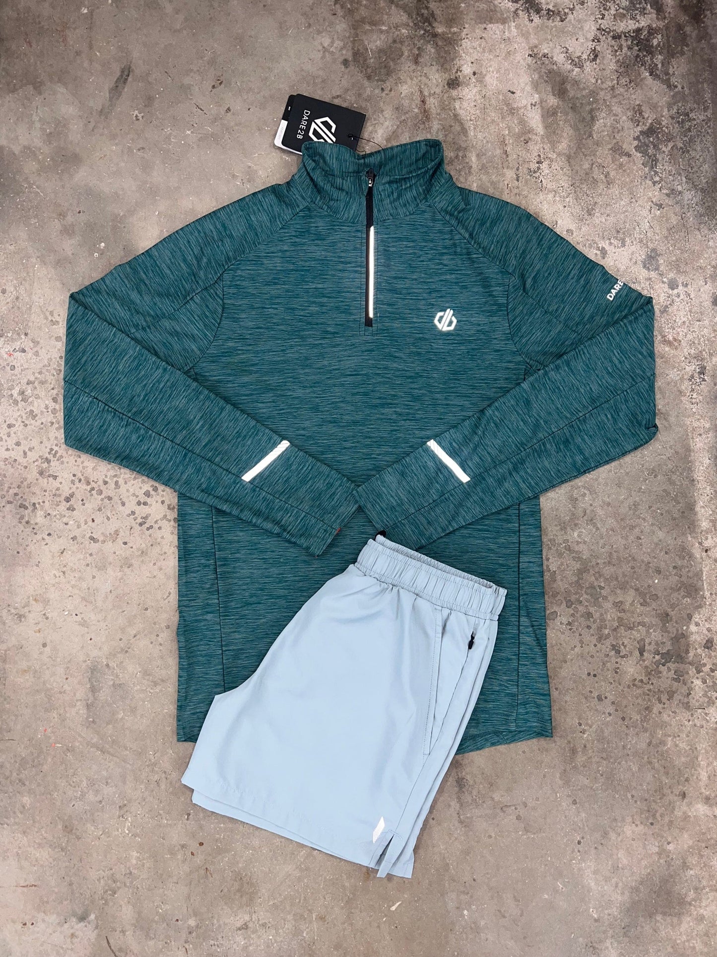 Dare2b Power Up Marl Set - Quarter Zip / Grey Shorts