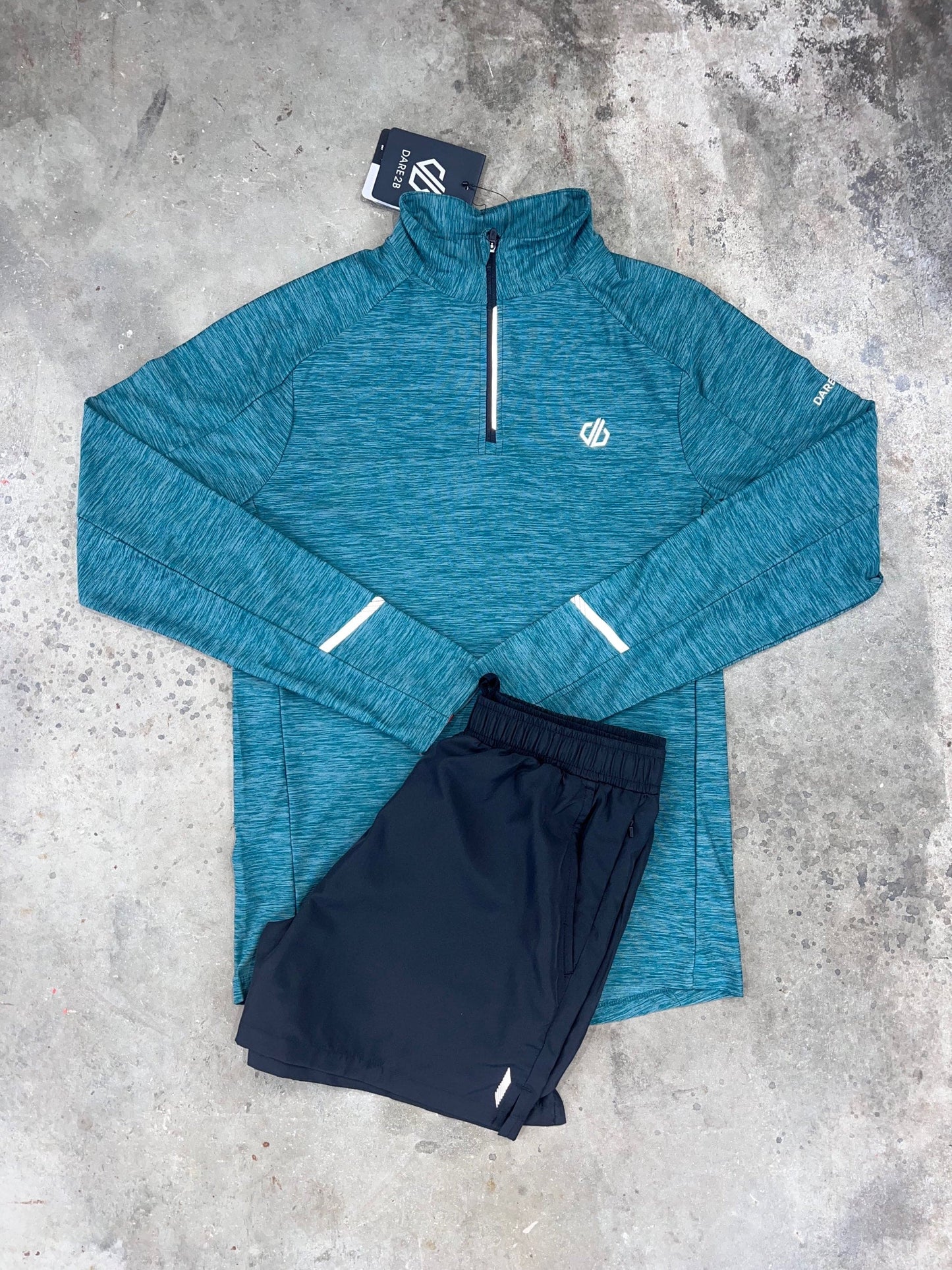 Dare2b Power Up Marl Set - Quarter Zip / Black Shorts