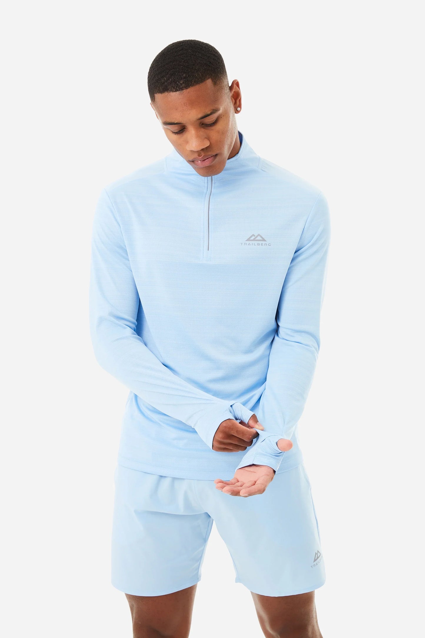 Trailberg Cloud 3.0 Sky Blue Set - Quarter Zip / Grey Pants